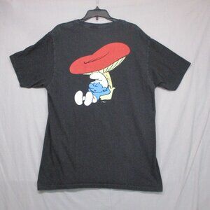 The Smurfs Graphic Print Front & Back Black Men Size | M